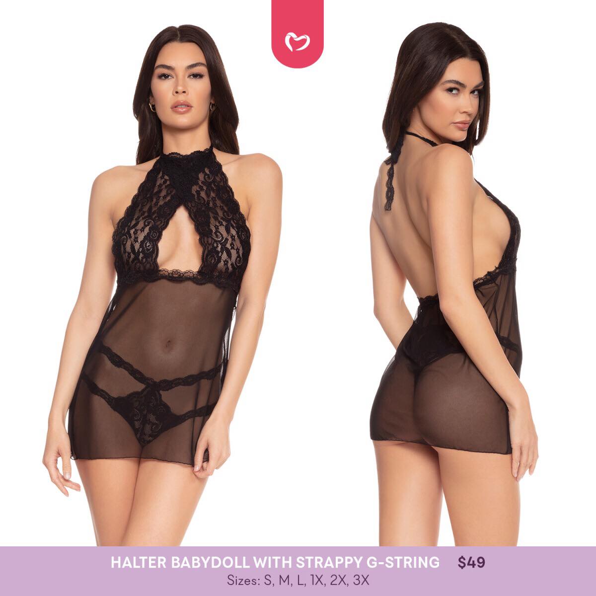 Halter Babydoll with Strappy G-string
