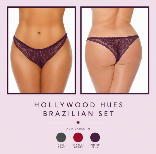 Hollywood Hues I Set de 3 Tangas de encaje - One Size Queen